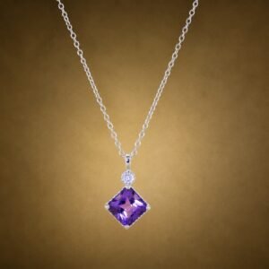 necklacesisueijinrombo1 Violet Diamond Necklace|紫晶菱光 925純銀紫水晶鋯石項鍊