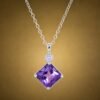 Violet Diamond Necklace｜紫晶菱光 925純銀紫水晶鋯石項鍊