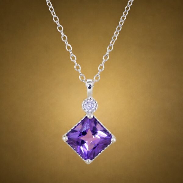 Violet Diamond Necklace｜紫晶菱光 925純銀紫水晶鋯石項鍊