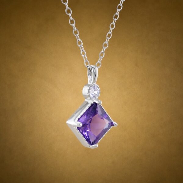 Violet Diamond Necklace｜紫晶菱光 925純銀紫水晶鋯石項鍊
