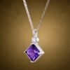 Violet Diamond Necklace｜紫晶菱光 925純銀紫水晶鋯石項鍊