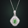 Verdant Radiance Tsavorite Necklace｜翠耀星芒 925純銀沙弗萊石鋯石項鍊