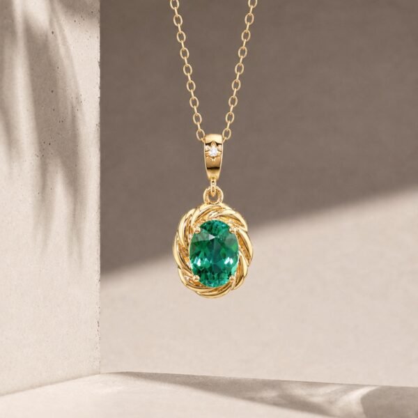 pendant lubixiqueson5 Verdant Embrace Tourmaline Pendant|翠綠之擁 18K黃金綠碧璽墜飾