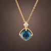 pendant18kgoldtopazsugarloaf1 Golden Midnight Sugar Pendant|金夜藍糖塔 18K黃金倫敦藍托帕石鑽石墜飾
