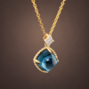 pendant18kgoldtopazsugarloaf3 Golden Midnight Sugar Pendant|金夜藍糖塔 18K黃金倫敦藍托帕石鑽石墜飾