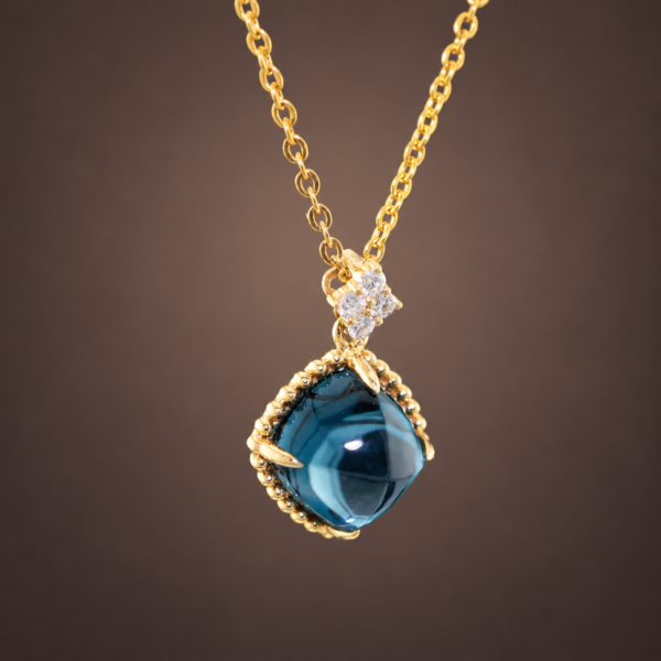 pendant18kgoldtopazsugarloaf3 Golden Midnight Sugar Pendant|金夜藍糖塔 18K黃金倫敦藍托帕石鑽石墜飾