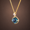 pendant18kgoldtopazsugarloaf4 Golden Midnight Sugar Pendant|金夜藍糖塔 18K黃金倫敦藍托帕石鑽石墜飾