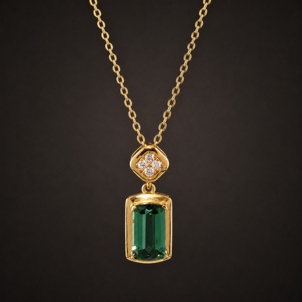 pendant18klubixibig1 Verdant Prestige Tourmaline Necklace|翠境臻光 18K黃金綠碧璽鑽石項鍊