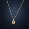 pendant18krectangleemeralddiam1 Emerald Radiance Frame Pendant|璀璨之框 18K黃金哥倫比亞祖母綠鑽石墜飾