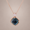Midnight Sugar London Blue Pendant｜午夜藍糖塔 18K玫瑰金倫敦藍托帕石鑽石墜飾