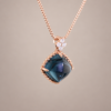 Midnight Sugar London Blue Pendant｜午夜藍糖塔 18K玫瑰金倫敦藍托帕石鑽石墜飾