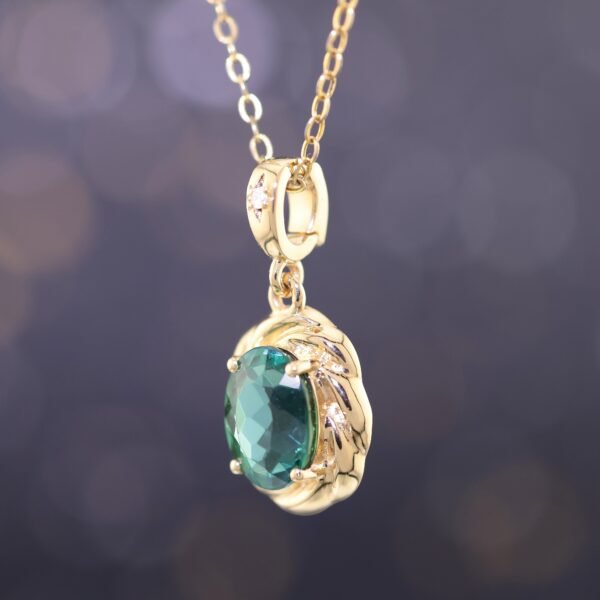 pendantlubixiqueson4 Verdant Embrace Tourmaline Pendant|翠綠之擁 18K黃金綠碧璽墜飾