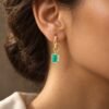 rarring18kzumulu Colombian Emerald Drop Huggies|18K黃金哥倫比亞祖母綠垂墜耳環