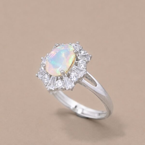 Aurora Opal Ring｜極光幻彩 925純銀蛋白石鋯石戒指