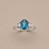 Midnight Tide Ring｜深海夜潮 925純銀倫敦藍托帕石戒指