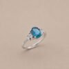 Midnight Tide Ring｜深海夜潮 925純銀倫敦藍托帕石戒指
