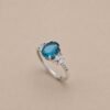 Midnight Tide Ring｜深海夜潮 925純銀倫敦藍托帕石戒指