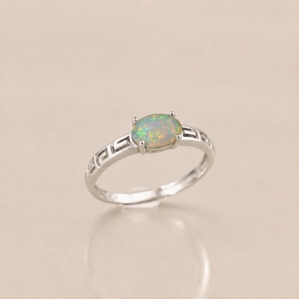 Prismatic Meadow Ring｜幻彩森光 925純銀水晶蛋白石戒指