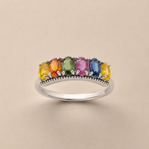 ringsilvercailambaooval1 Sapphire Spectrum Ring|彩虹光譜 925純銀彩色藍寶石戒指