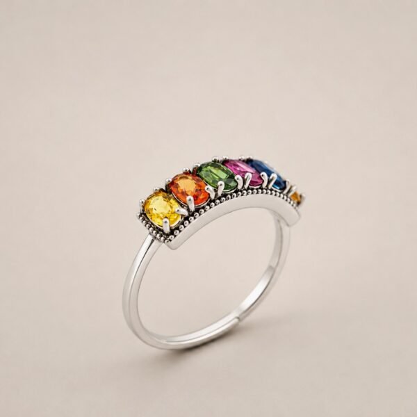 ringsilvercailambaooval2 Sapphire Spectrum Ring|彩虹光譜 925純銀彩色藍寶石戒指