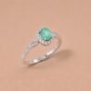 ringsilveremerald2 Emerald Halo Ring|翠光之環 925純銀祖母綠鋯石戒指