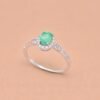 ringsilveremerald3 Emerald Halo Ring|翠光之環 925純銀祖母綠鋯石戒指
