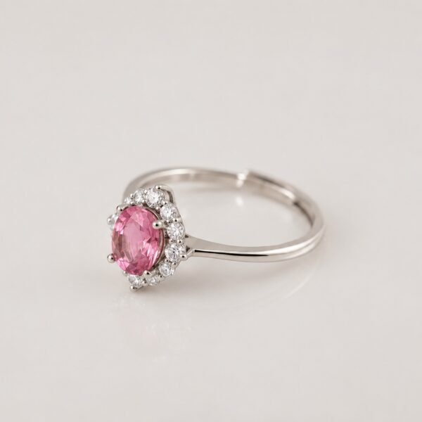 Blush Halo Ring｜玫光之環 925純銀粉紅碧璽鋯石戒指