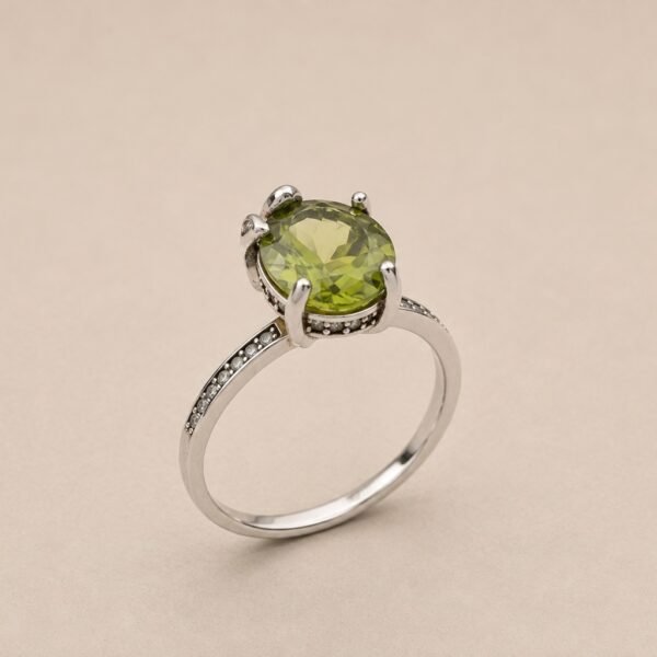 ringsilverganlashjihutie1 Verdant Crown Ring|翠光之冠 925純銀橄欖石戒指