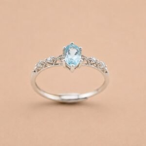 Sea Lace Ring｜海韻蕾絲 925純銀海藍寶石戒指