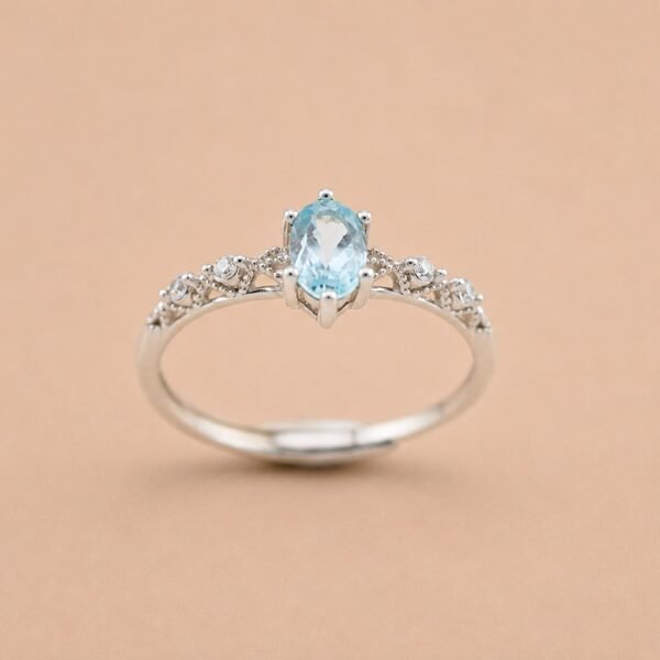 ringsilverhailambaooval1 Sea Lace Ring|海韻蕾絲 925純銀海藍寶石戒指