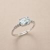 Aqua Lumière Ring｜海光澄韻 925純銀海藍寶石戒指