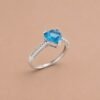Azure Heartlight Ring｜湛藍心光 925純銀瑞士藍托帕石戒指