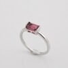 ringsilverhombixirectangle3 Rose Prism Ring|玫紅光稜 925純銀玫紅碧璽戒指