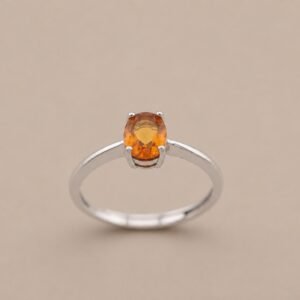 Amber Solace Ring｜琥珀暖陽 925純銀馬德拉黃水晶戒指