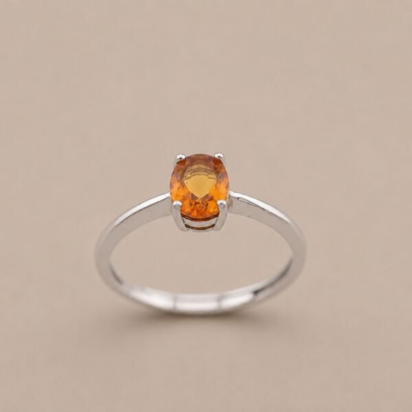 Amber Solace Ring｜琥珀暖陽 925純銀馬德拉黃水晶戒指
