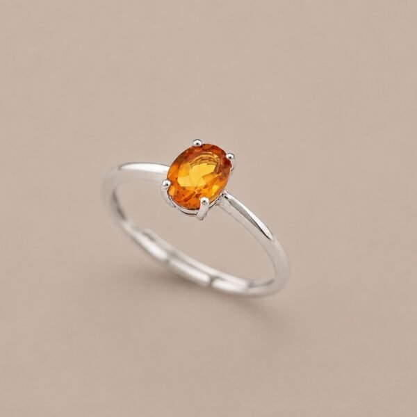 Amber Solace Ring｜琥珀暖陽 925純銀馬德拉黃水晶戒指