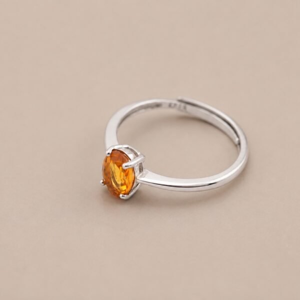 Amber Solace Ring｜琥珀暖陽 925純銀馬德拉黃水晶戒指