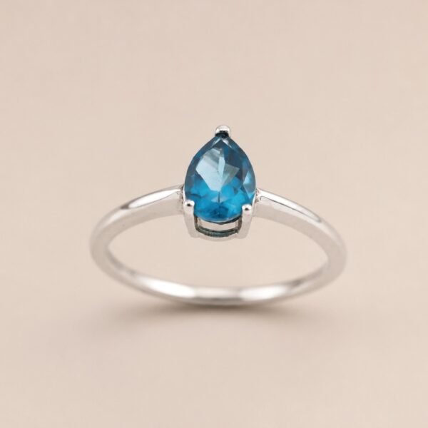 ringsilverlondontopazgota1 Midnight Teardrop Ring|夜藍之滴 925純銀倫敦藍托帕石戒指