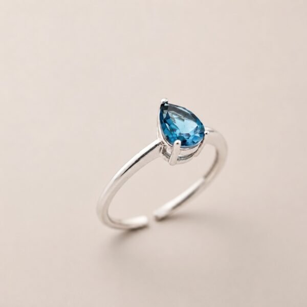 ringsilverlondontopazgota2 Midnight Teardrop Ring|夜藍之滴 925純銀倫敦藍托帕石戒指