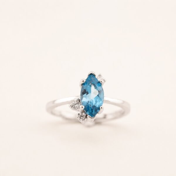 ringsilvermaequisetopaz1 Azure Marquis Ring|湛藍流影 925純銀瑞士藍托帕石戒指