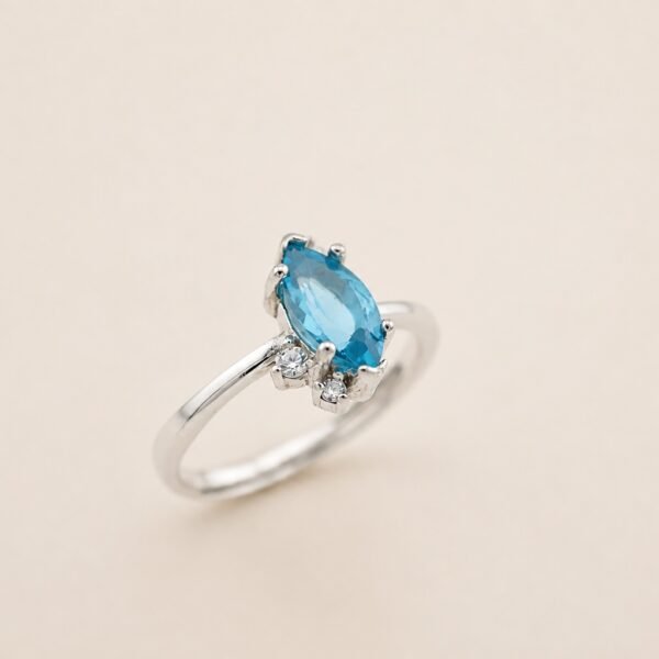 ringsilvermaequisetopaz2 Azure Marquis Ring|湛藍流影 925純銀瑞士藍托帕石戒指