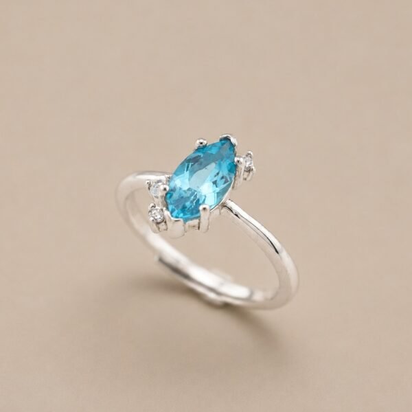 ringsilvermaequisetopaz3 Azure Marquis Ring|湛藍流影 925純銀瑞士藍托帕石戒指