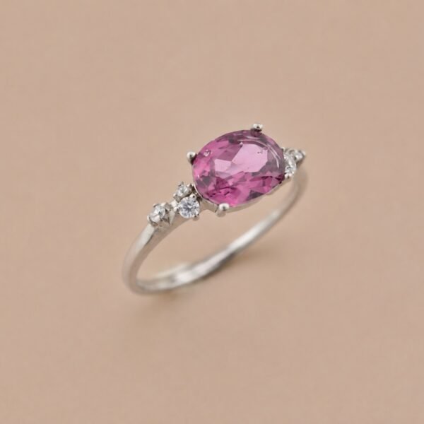 ringsilvermeihongbixibig2 Rosé Radiance Ring|玫瑰流光 925純銀玫紅碧璽戒指