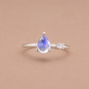 Lunar Drop Ring｜月光之滴 925純銀月光石戒指