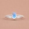Moonlit Aura Ring｜月映柔光 925純銀橢圓月光石戒指