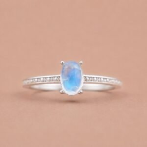 Moonlit Aura Ring｜月映柔光 925純銀橢圓月光石戒指