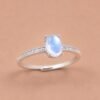 Moonlit Aura Ring｜月映柔光 925純銀橢圓月光石戒指