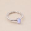 Moonlit Aura Ring｜月映柔光 925純銀橢圓月光石戒指