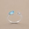 Aqua Balance Ring｜晴藍之衡 925純銀天空藍托帕石戒指