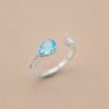 Aqua Balance Ring｜晴藍之衡 925純銀天空藍托帕石戒指